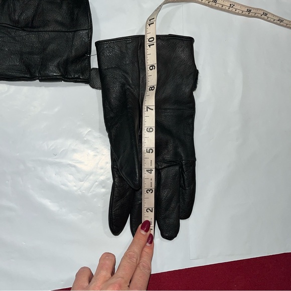 CAMEL BLACK Heavy LEATHER GLOVES Thinsulate XL Insulated wrist Adjustable Strap - Picture 3 of 11